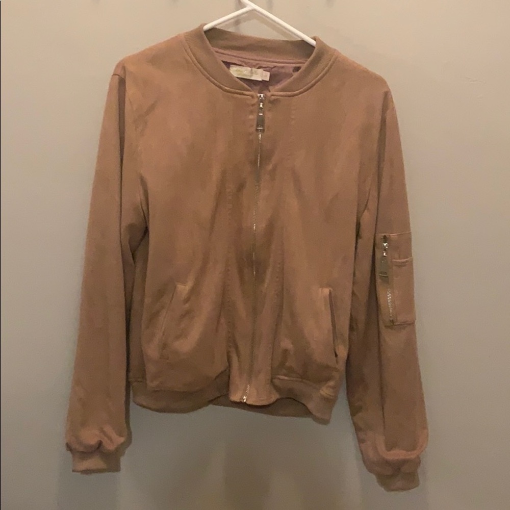 Suede bomber jacket